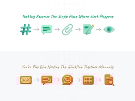Project manager using a tablet to review construction workflow with a contractor on-site