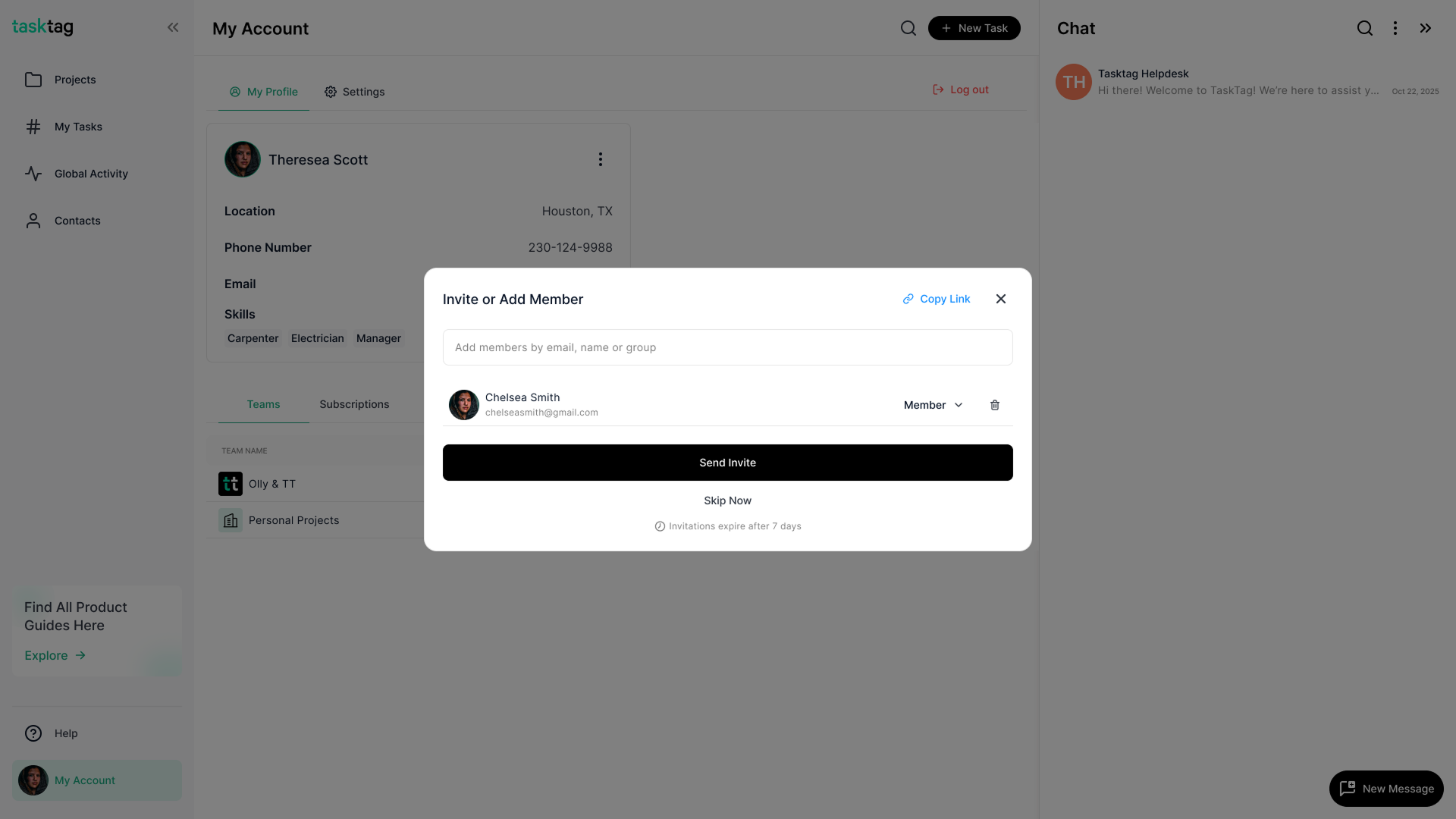 Add member and set role