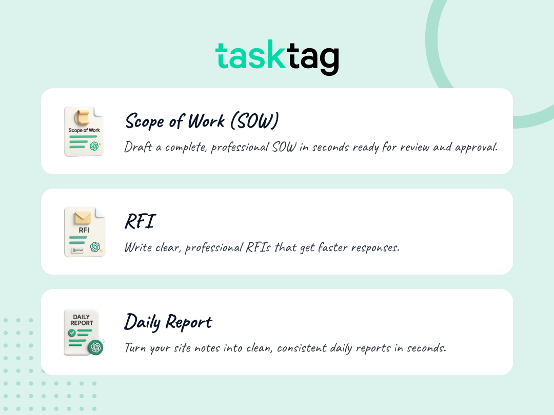 Organize Every Document in TaskTag - Scopes, RFIs, and Reports