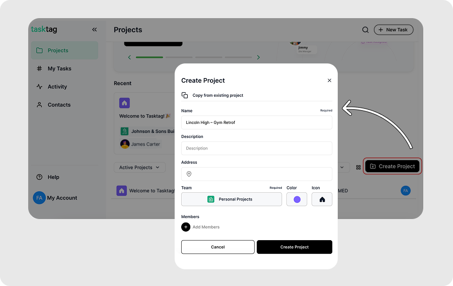 Step 1: Create a Task in Your Project for the Daily Report