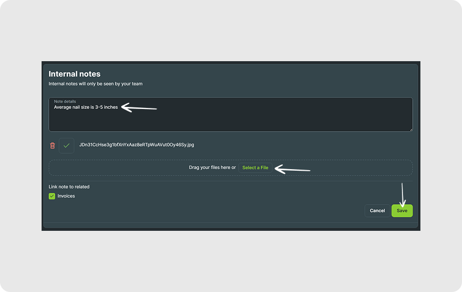 Step 2 - Add Job Notes or Forms