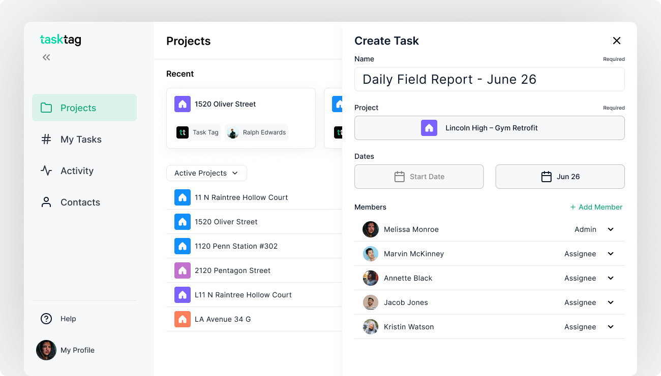 Create Task Create Task